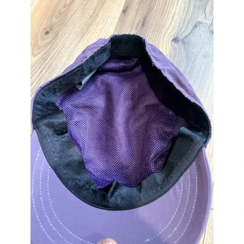 Eddie Bauer Camping Army Hat Purple Nylon Mesh Shirt Brim L XL